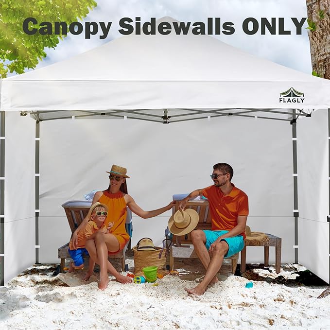 Instant Canopy Sidewalls for 10x10 Pop Up Canopy Tent, 300D Waterproof Material for Outdoor Events, Vendor Booths, and Privacy (Sidewalls Only, Canopy Not Included)(White, 10x10ft-3pcs)