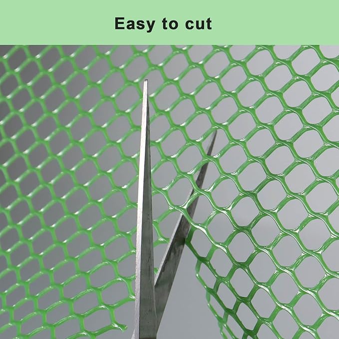vensovo Plastic Wire Mesh Fence 16IN x 10FT Roll - Green Chicken Wire Fencing for Poultry, Gardening Barrier, Balcony Guard for Cats and Dogs, Floral Craft Mesh with 20 Zip Ties