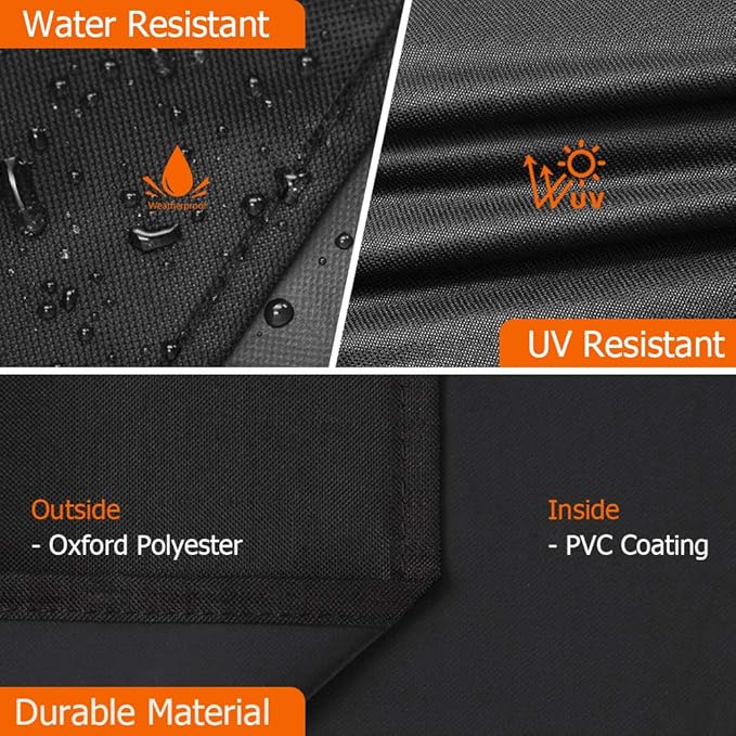iCOVER 30 inch Smoker Cover for Masterbuilt - 21" L X 18" D X 33" H 600D Square Smokers Covers Water Proof Canvas Heavy Duty for 30-Inch Electric Vertical BBQ, Black, #G21611