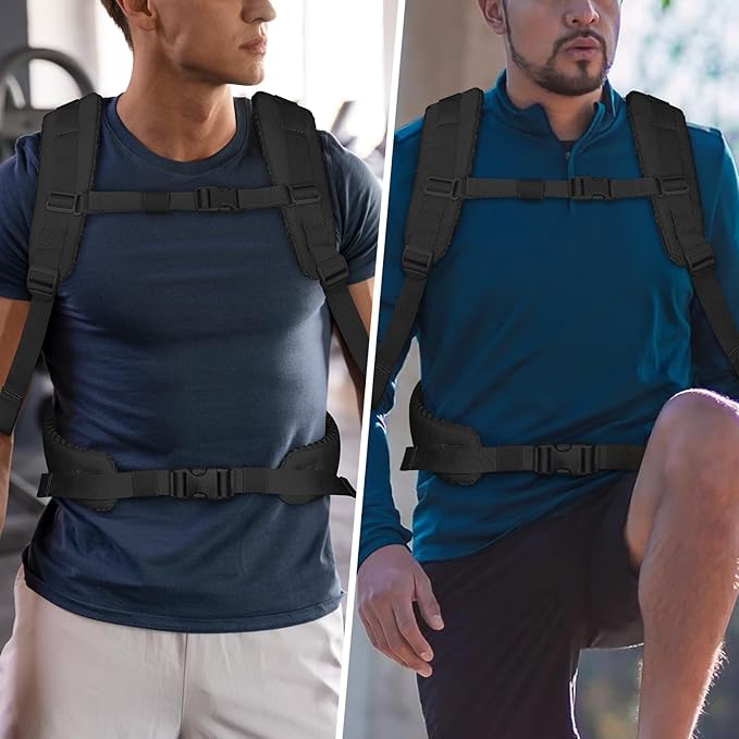PETAC GEAR Upgraded Weighted Backpack Rucking Backpack for Weight Plates/Honeycomb Breathable fabric/Belt support/Back support platform (max 15lbs capacity)(BK)