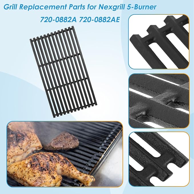 Replacement Parts Kit for Nexgrill Evolution Infrared Plus 5-Burner 720-0882A 720-0882AE 730-0882 730-0882AE, Heat Shield and Burner Kit for Nexgrill Replacement Parts 5 Burner