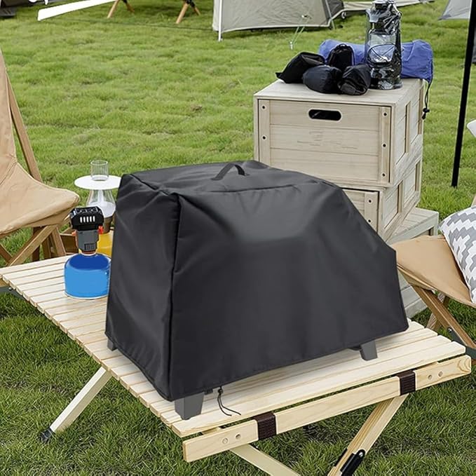 Pizza Oven Cover For 3-in-1 Portable Pizza Oven, Heavy Duty Waterproof Cover With Drawstring, Fits 71X45x54cm, Black