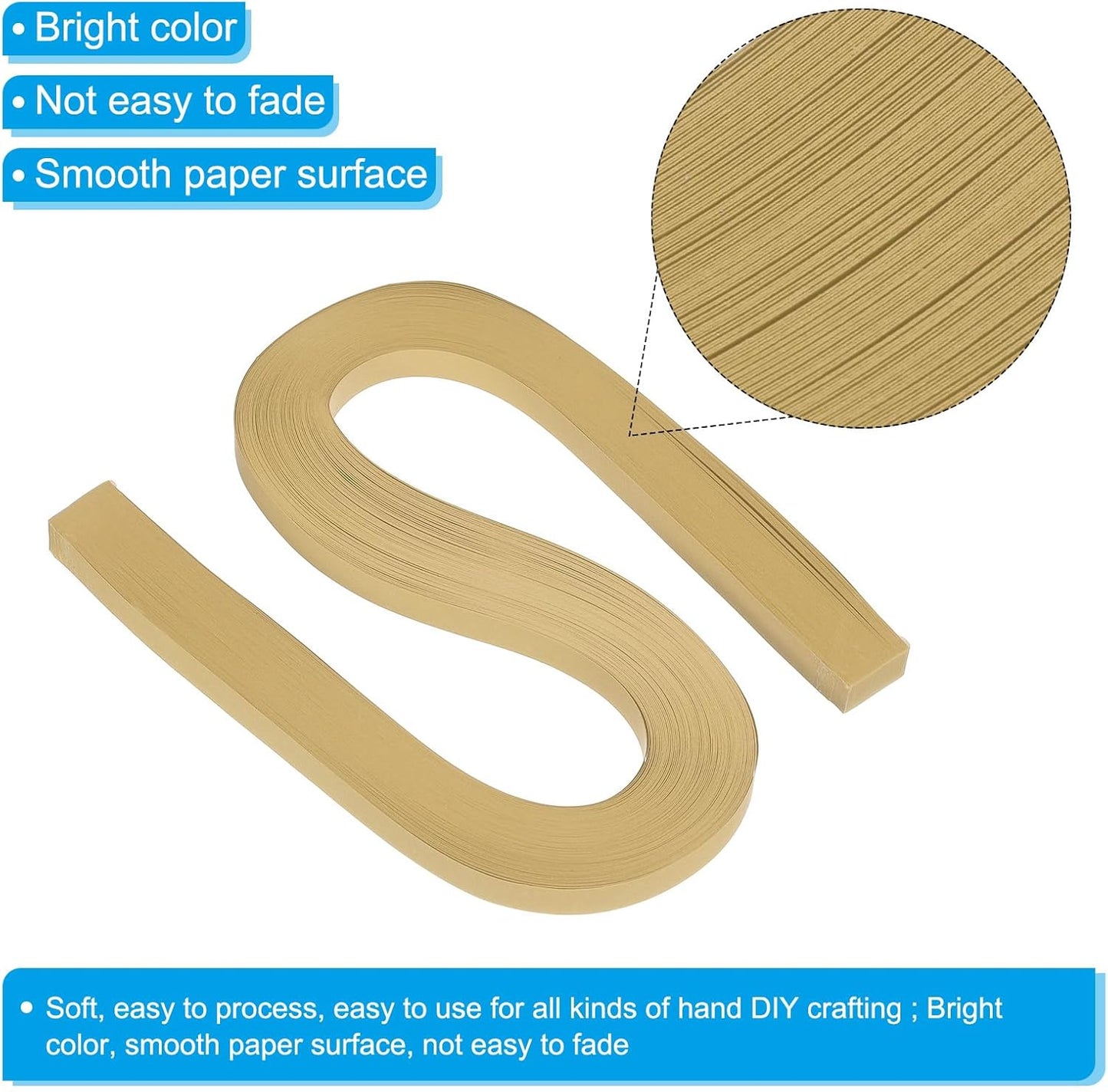 PATIKIL 120pcs Quilling Paper Strips Paper Flowers Quilling Kits 3/8"(10mm) Origami Paper for Adults Beginner Art Craft, 21"(54cm) Khaki