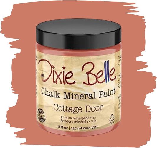 Dixie Belle Paint Company Chalk Finish Furniture Paint - Cottage Door (8oz) - Matte Dusty Coral Chic Chalk Mineral DIY Furniture Paint