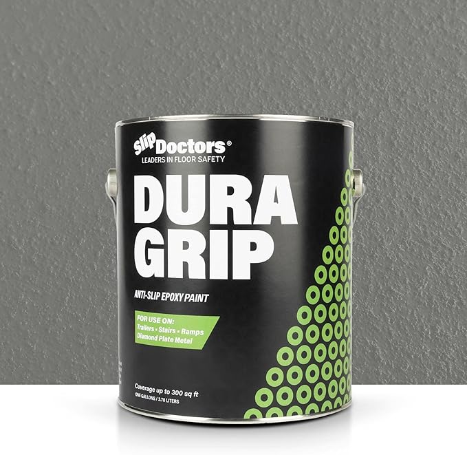 Dura Grip Anti-Slip Paint for Concrete, Wood, Tile and Metal – Non-Skid Coating for Floor, Decking and Ramps – Gallon (Medium Gray)