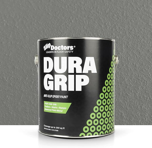 Dura Grip Anti-Slip Paint for Concrete, Wood, Tile and Metal – Non-Skid Coating for Floor, Decking and Ramps – Gallon (Medium Gray)