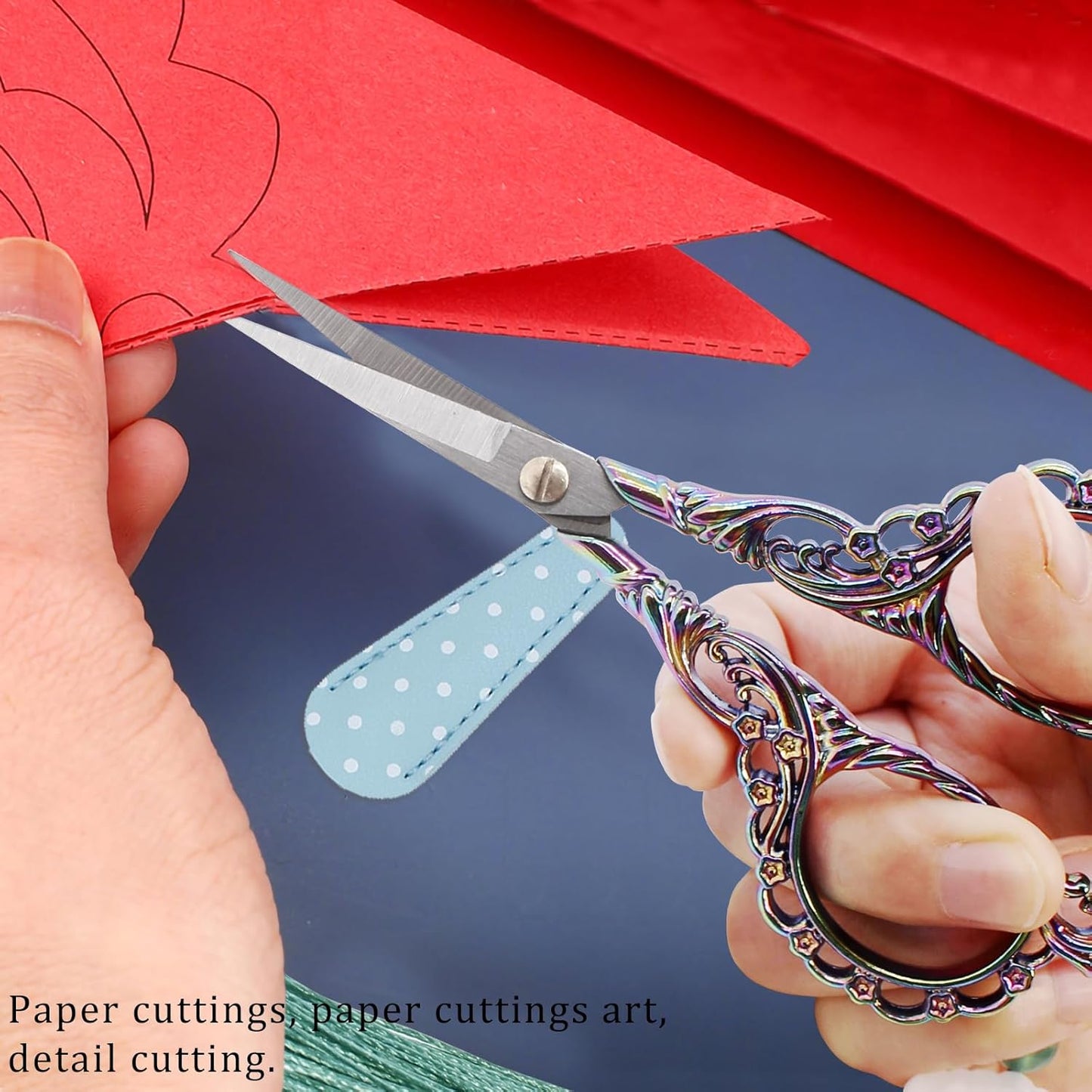 BIHRTC 4.5Inch Small Embroidery Scissors Stork Crane Scissor with Cover Tassel Bird Stainless Steel Tip Dressmaker Shears for Crafting Thread Cutting Sewing DIY Artwork Housework Cross
