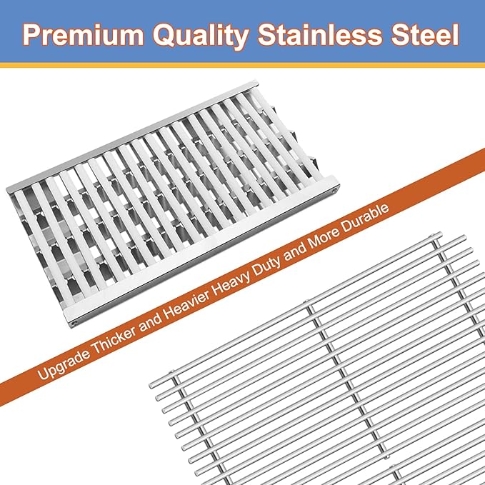 Stainless Steel DCS Radiant Tray with Ceramic Rod and Cooking Grid Grates Replacement Parts for DCS BFG-30G, BFGC-30G-L, BFGC-30G-N, BGA48-BQARL, BGA48-BQARN, 2 Pack Grill Heat Plates and Grill Grates
