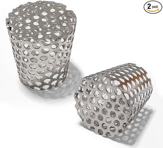PVC Termination Cap Stainless Steel Mesh Screen Vent Cover - 2Pack, for 1.64" to 1.98" Inner Diameter Furnace and Roof Vent Pipe, Conical Exhaust Pipe Cover End Porous Is More Conducive To Drainage