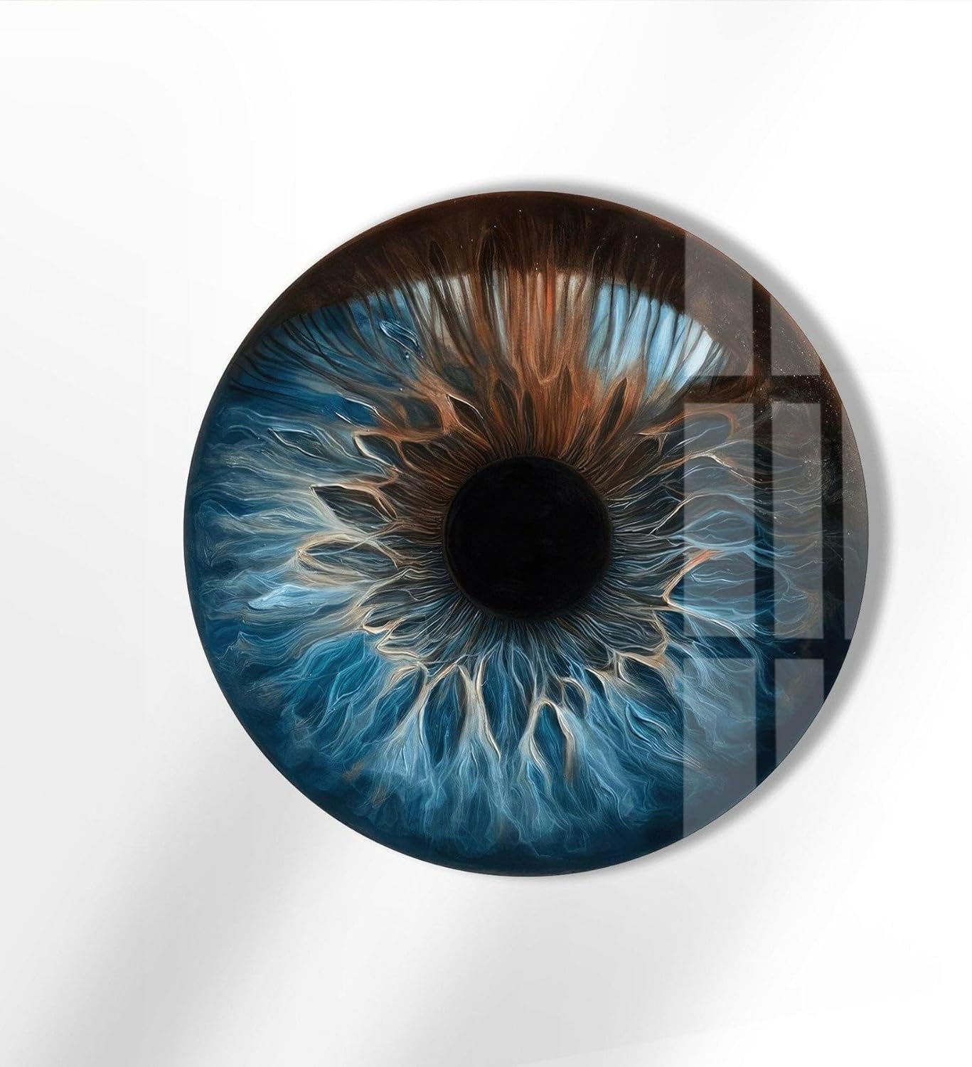 My Photostation.com 39,4''(100cm) Diameter Eye Round Blue Glass Wall Art Tempered Glass Printing Wall Decor Large Wall Art Wall Hangings