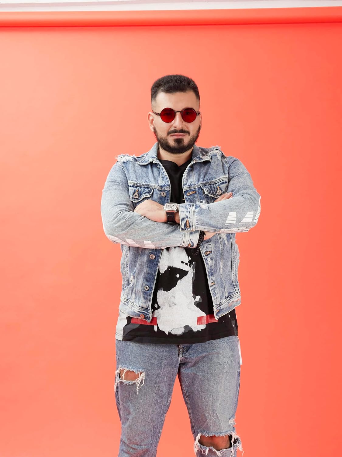 Seamless Photography Background Paper Roll, Orange Photo Paper Backdrop for Photography, Video and Streaming (53''x16 'Bright Orange)