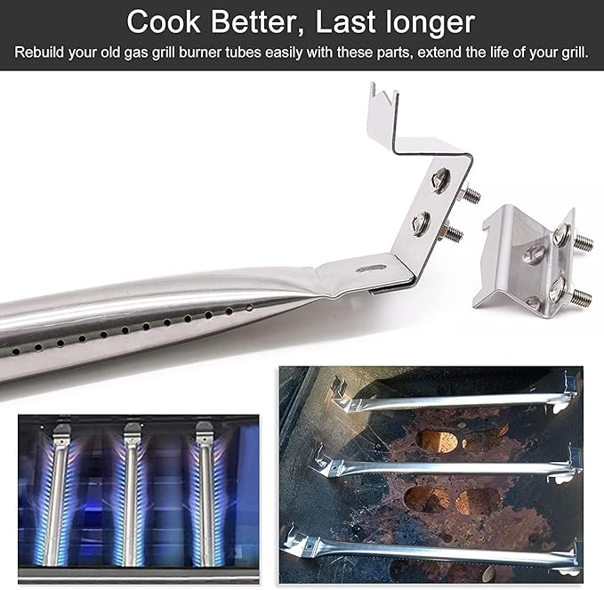 Criditpid Replacement Parts for Char Griller 5050, 5650, 3001, 5072, 3030,3008, 4000, 5252, King Griller 3008 5252, Grill Grates, Heat Plate, Burners and Ignitor for Chargriller Parts Replacement