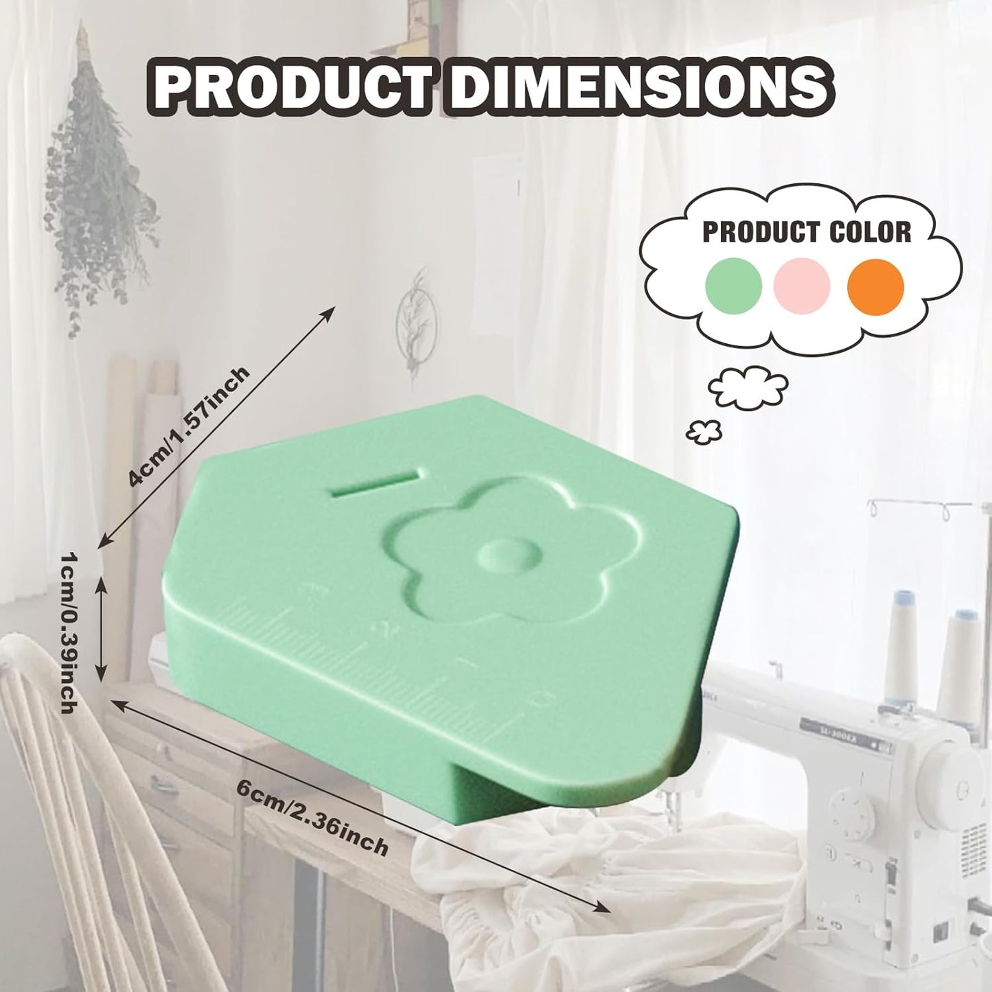 Wshxjzyay 3 Pack Magnetic Seam Guide for Sewing Machine, Upgraded Multifunctional Polygonal Hemmer Guide with Scale, Universal Sewing Accessory for Magnet Making Machine (3 Colors)