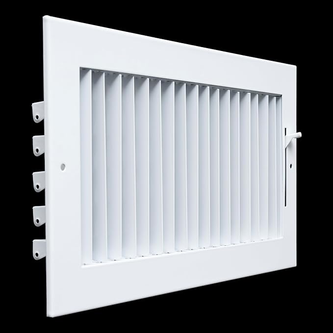 Fits 12x6 Duct Opening Steel Adjustable Air Supply Grille by Handua | Register Vent Cover Grill for Sidewall and Ceiling | White | Outer Dimensions: 13.75" X 7.75"