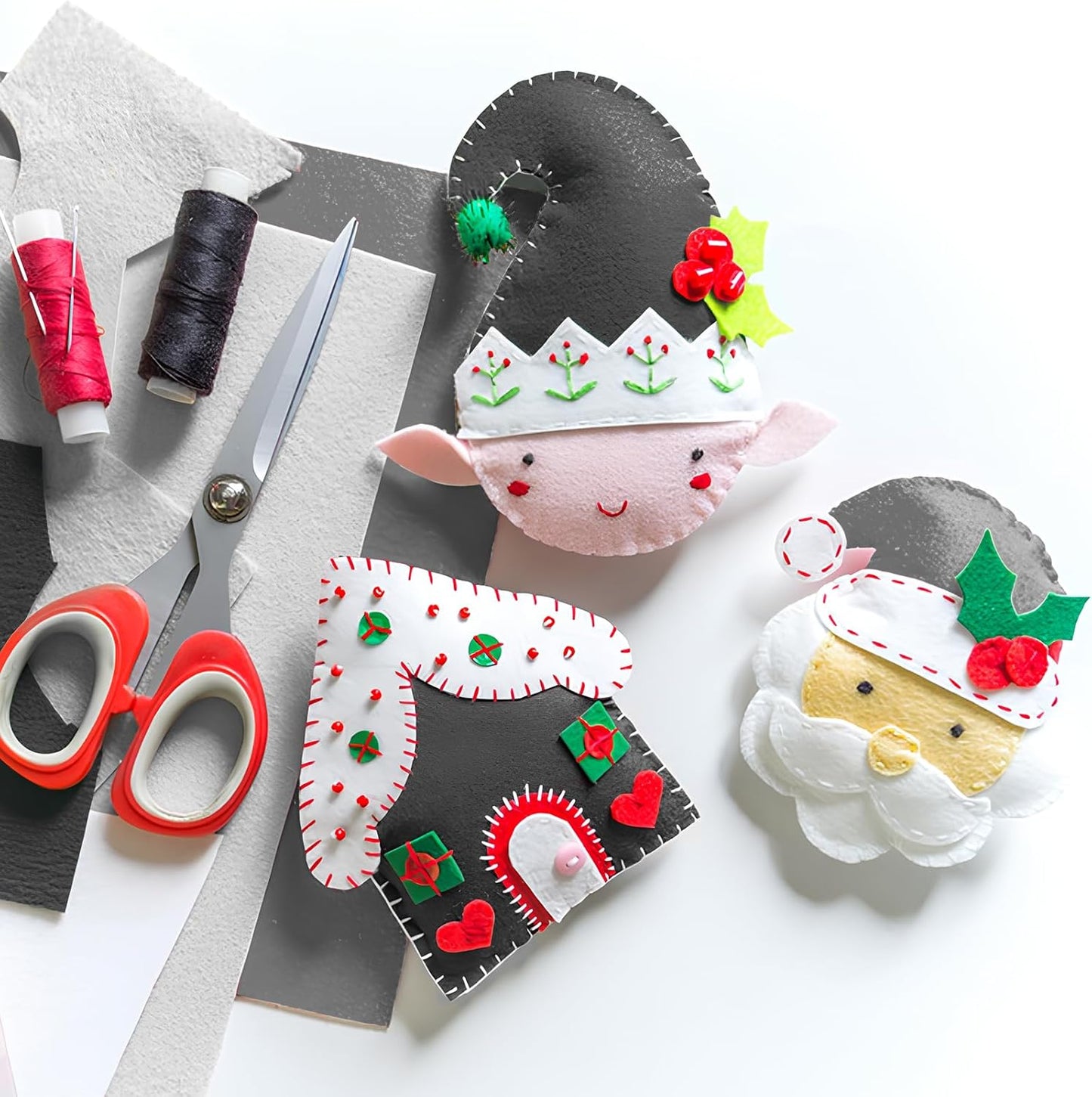 XSEINO 12 Rolls 8"x35"(20.5x90cm) 1.4mm Thick Soft Felt Fabric Sheet 12 Assorted Black White Gray Series Colors Felt Pack for DIY Craft Sewing Squares Nonwoven Patchwork