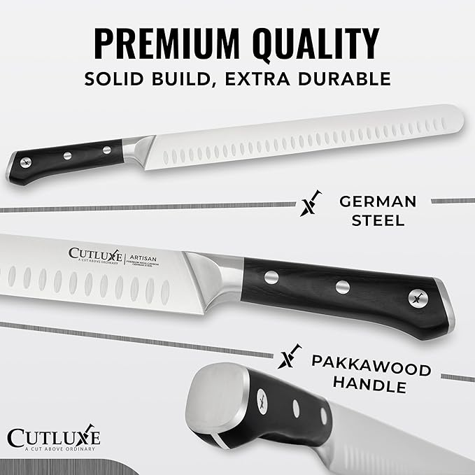 Cutluxe Butcher Knife Set – BBQ Brisket, Breaking & Boning Knife – Slicing Carving Knife Set for Meat Cutting, Ultra Sharp German Steel, Full Tang, Ergonomic Handles, Grilling Gifts for Men