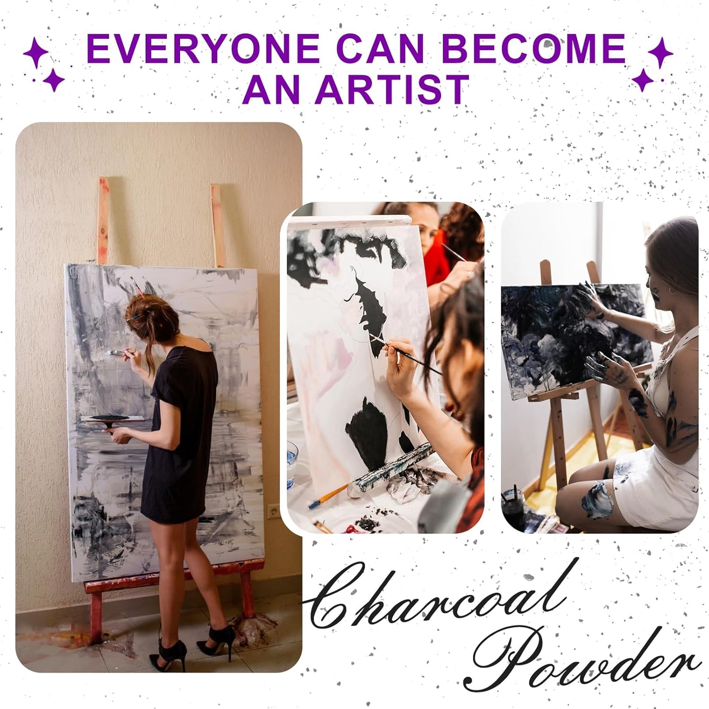 Premium Charcoal Powder for Drawing and Art, Drawing Charcoal for Sketching, Shading, Blending with Beginners & Pro Artists (16 Ounces)