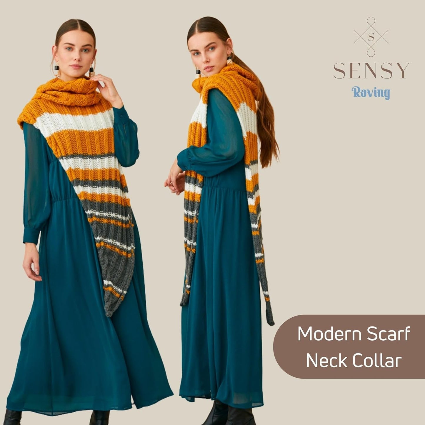 3 Skeins of Sensy Roving Yarn, 3.5 oz, 132 Yards, Gauge 5 Bulky (Black)