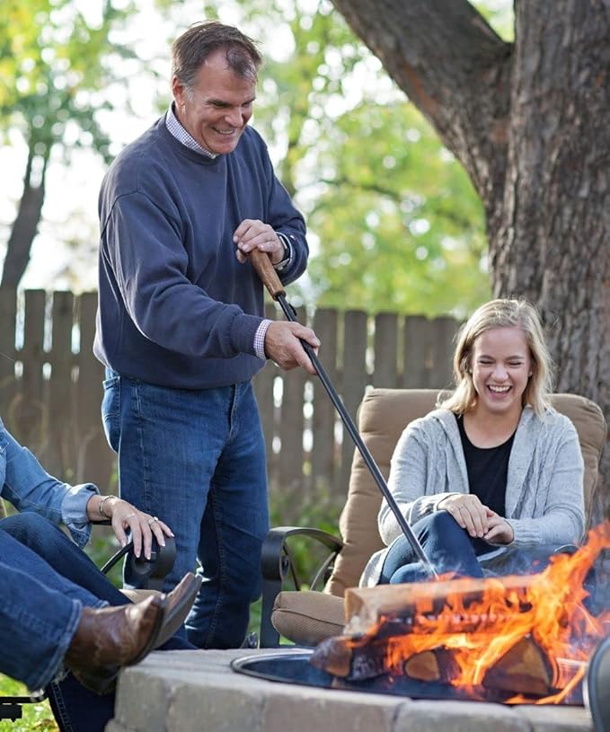 Walden Backyards Fire Pit Stoker Poker® XL 46" - High Temperature Heavy Duty Steel Blow Through Airflow Valve Firepit Stoker Tool for Outdoor Pits and Campfire - Extra Long Fire-Poker 46"