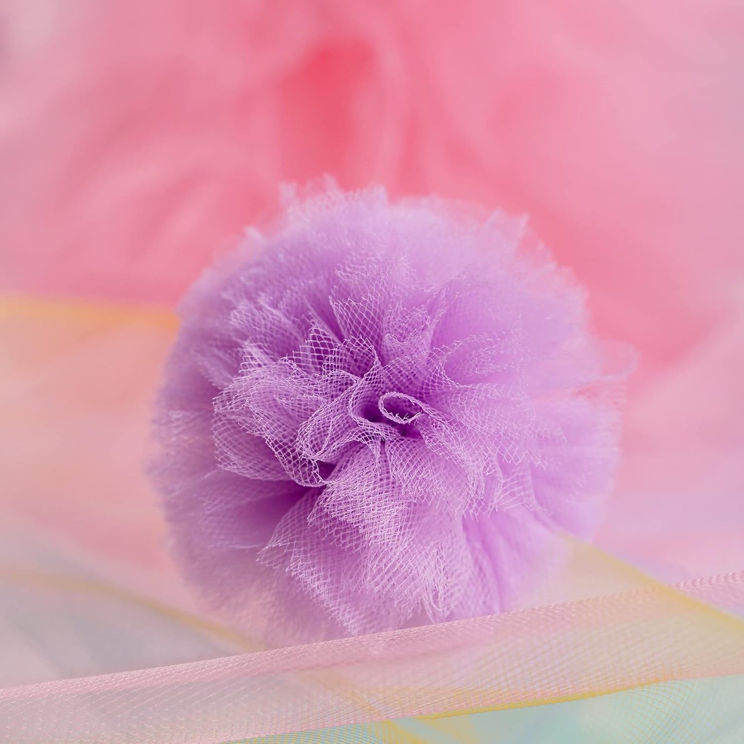 MEEDEE Pastel Tulle Ribbon 6 Rolls Tulle Fabric Spool Ribbon, 6 inch by 25 Yards/Spool, Perfect for Tutus DIY Wedding Table Skirt Rainbow Party Decorations Gift Wrapping
