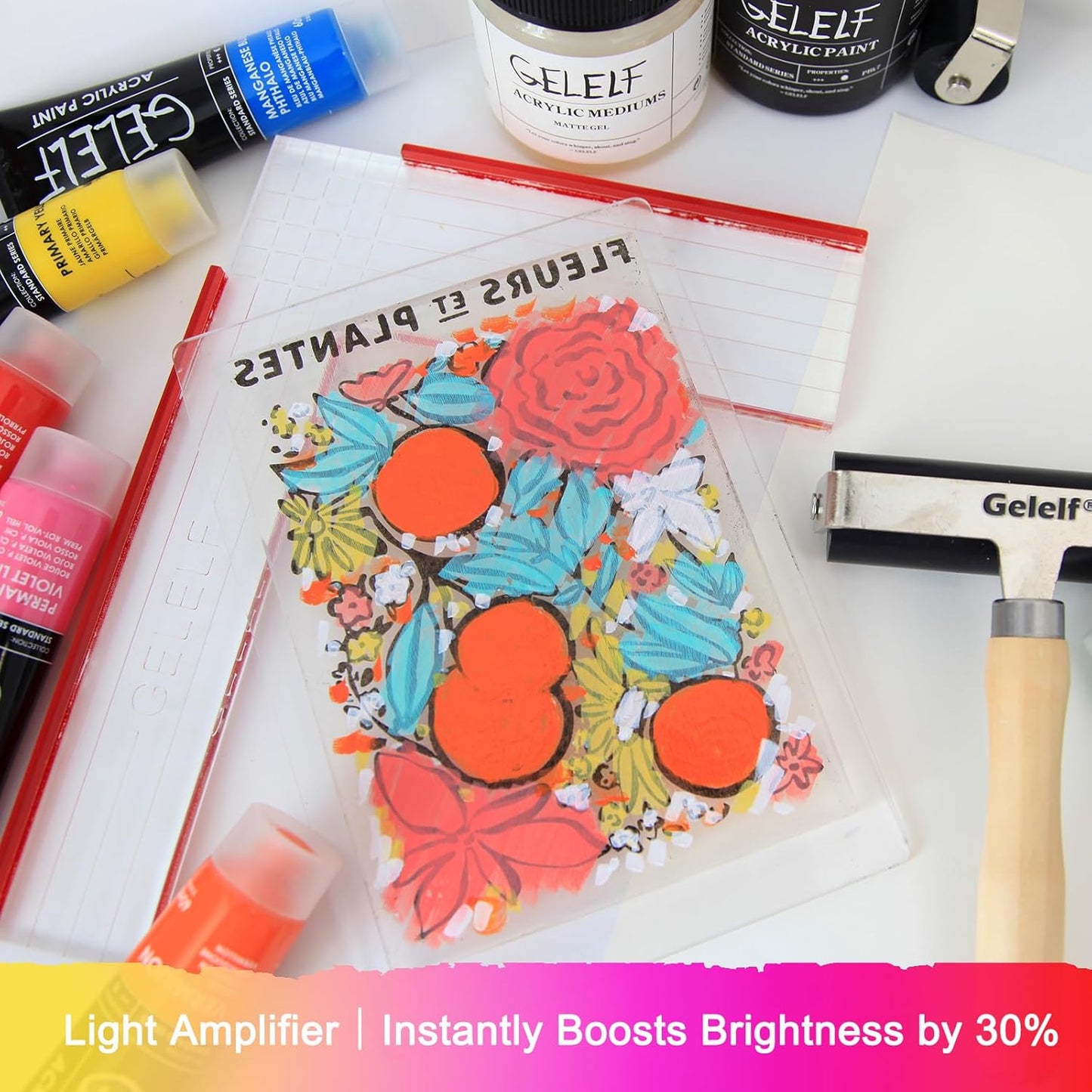 Acrylic Matt Medium, Transparent Acrylic Paint, Professional Matte Gel Medium for Gel Plate Printing Art, 280mL, 9.5-oz