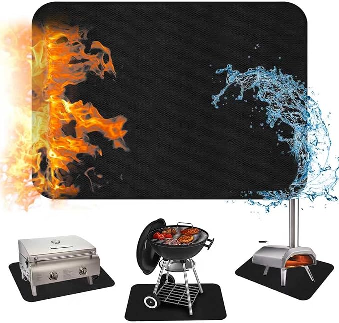 24×31 inches Under Grill Mats for Outdoor Grill, Tabletop Heat Resistant Fire Pit Mats for Countertop and Patio Protection-Fireproof & Waterproof & Oil Proof
