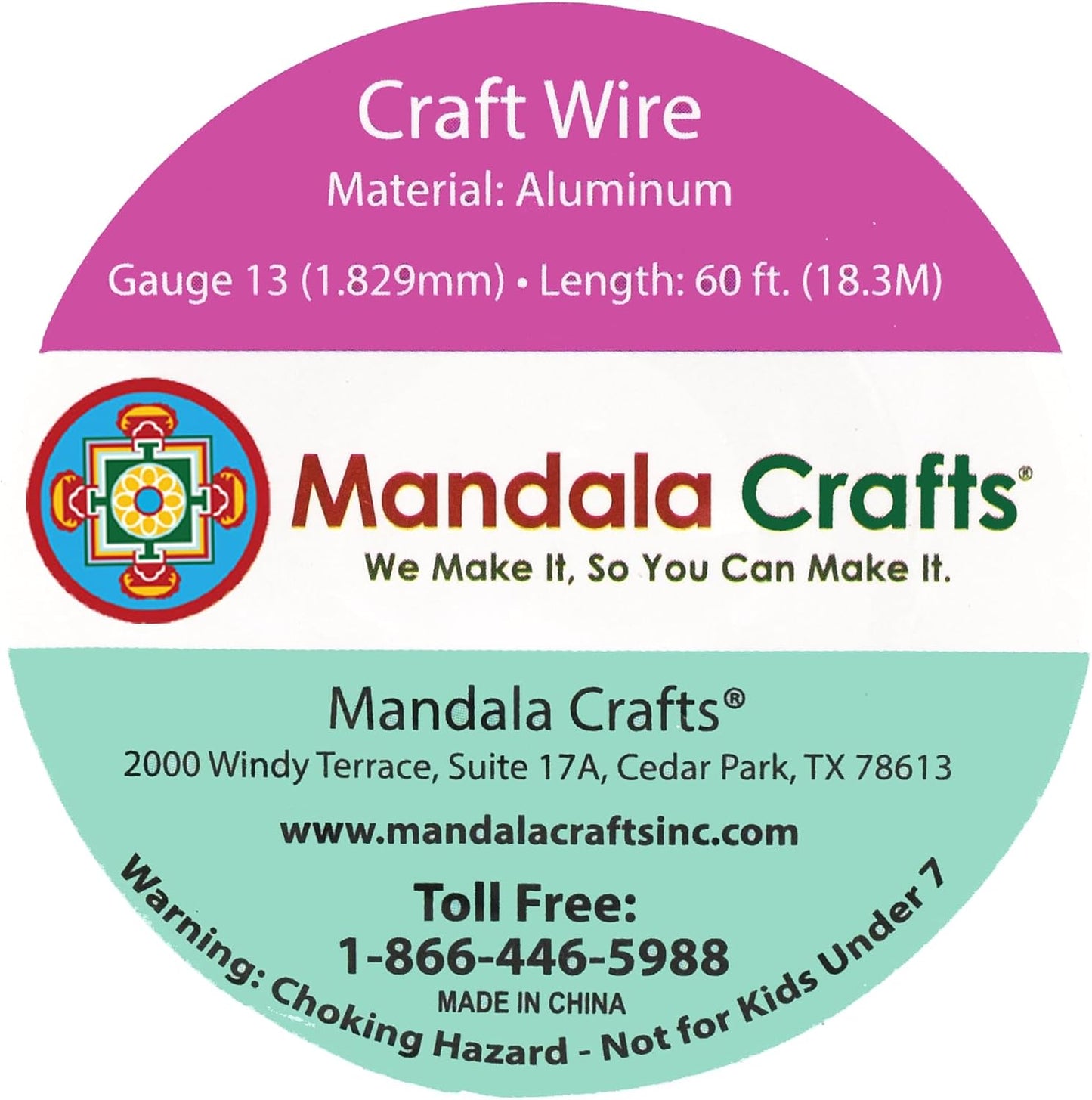Mandala Crafts 13 Gauge Anodized Aluminum Craft Wire for Jewelry Making - 60 FT Colored Flexible Light Gold Tone Wire - Bendable for Bonsai Armature Crafting Sculpting