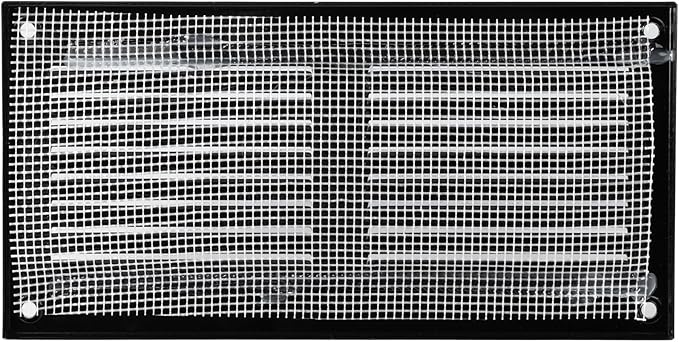 Repa Market 2-Pack 8x4 Inch Air Vent Cover/Black Galvanized Steel Louvered Grill Cover with Mesh Screen/Wall or Ceiling Vent/Durable Flush Mount HVAC Register for Indoor and Outdoor Ventilation
