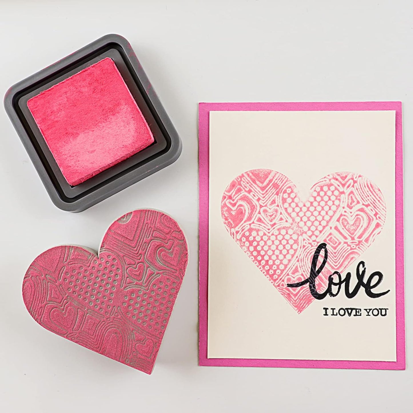 BAOFALI 6 Pcs Heart Cut Stamping Foam Grey Moldable Foam Stamps Plastic Dry Foam Stamp Pad Cut and Dry Foam Stamping Foam Block for Sculpture, Modeling, DIY Arts and Handicrafts Projects