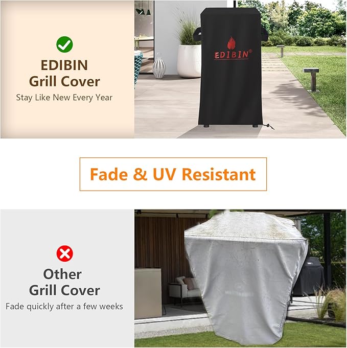 30 inch Grill Cover for Masterbuilt 30-inch Digital Electric Vertical BBQ Smoker with Side Wood Chip Loader,30 Inch Electric Smoker Cover for Masterbuilt MB20071117, 18" W x 17" D x 33" H