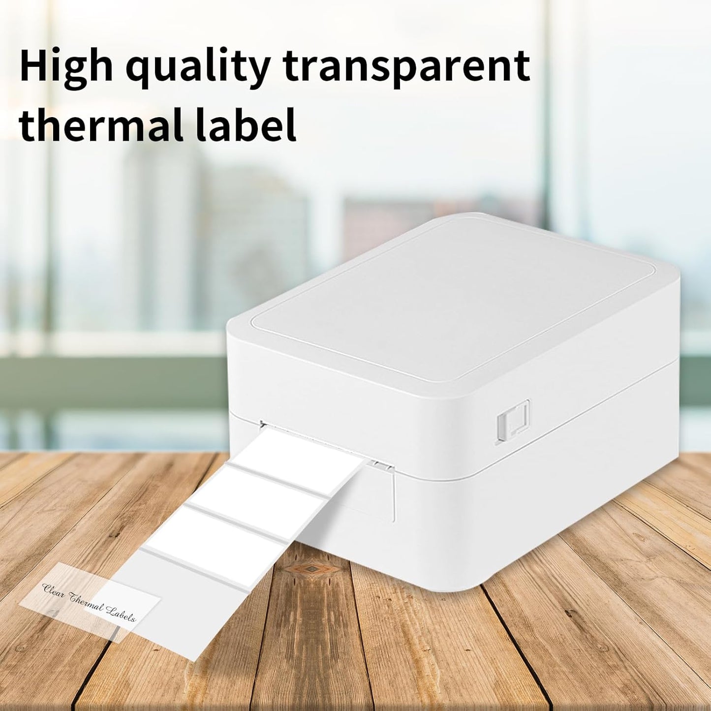 1" x 2" Transparent Thermal Label Stickers,Waterproof Thermal Printer Sticker Labels for Gift Wrapping, Self-Adhesive Name Price Tag DIY Custom Logo Design (500 pcs,Clear)