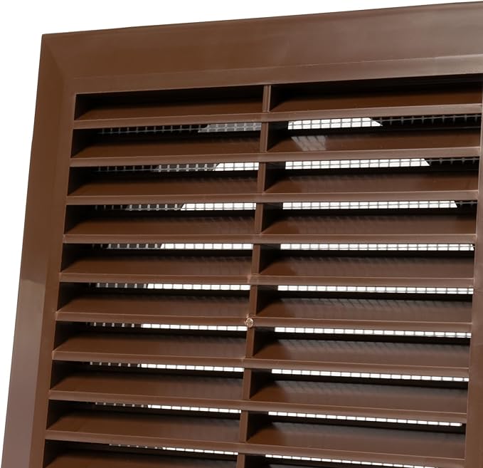 Brown 5'' Inch Ventilation Grille - Inside/Outside use - (Flange 4.9''Ø/Cover 6.7''x6.7'') - Air Vent Louver - Exhaust Hood - Available 3 Sizes / 4 Colors.