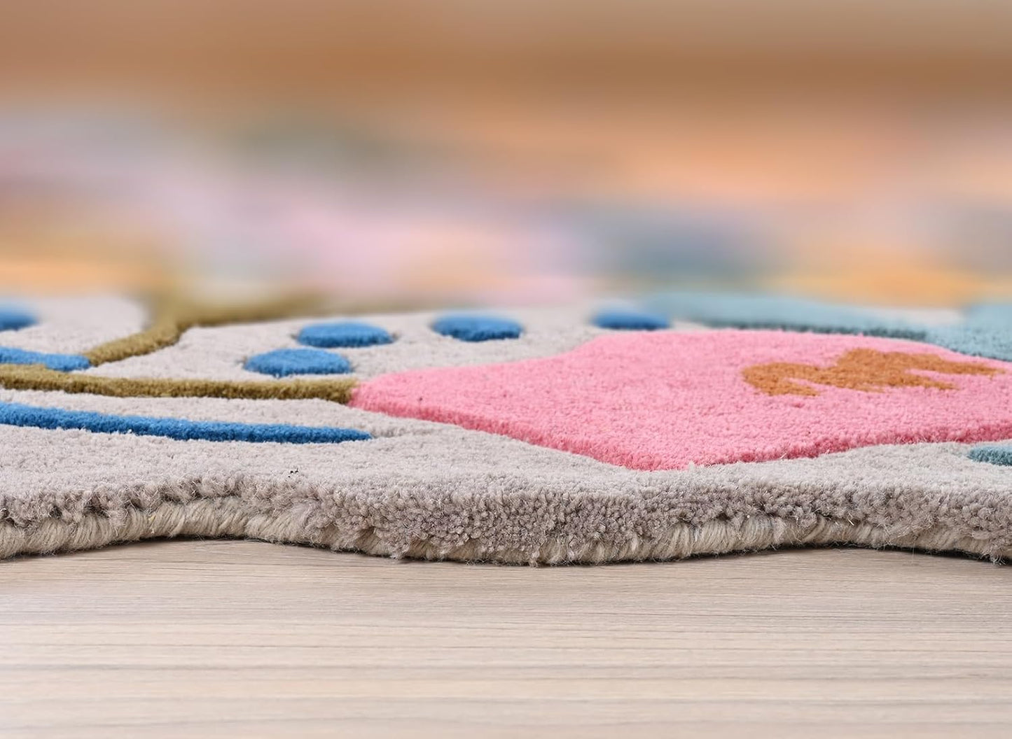 Handmade Wool Floral Area Rug for Living Room | Elegant Flower Garden Design, Soft, Thick and Durable | Bedroom, Dining Room & Home Decor Carpet (6' x 8', Floral H)