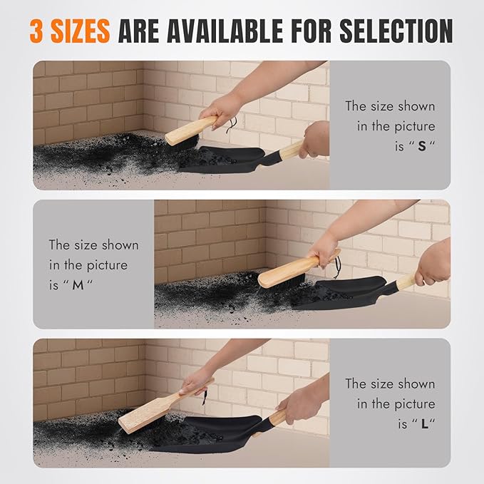INNO STAGE Ash Shovel and Brush Set - Fireplace Tools Set Hearth Indoor Outdoor Modern Firepit Coal Shovel and Brush Kit Cleaning Tool Rust Resistant (6 * 16inch)