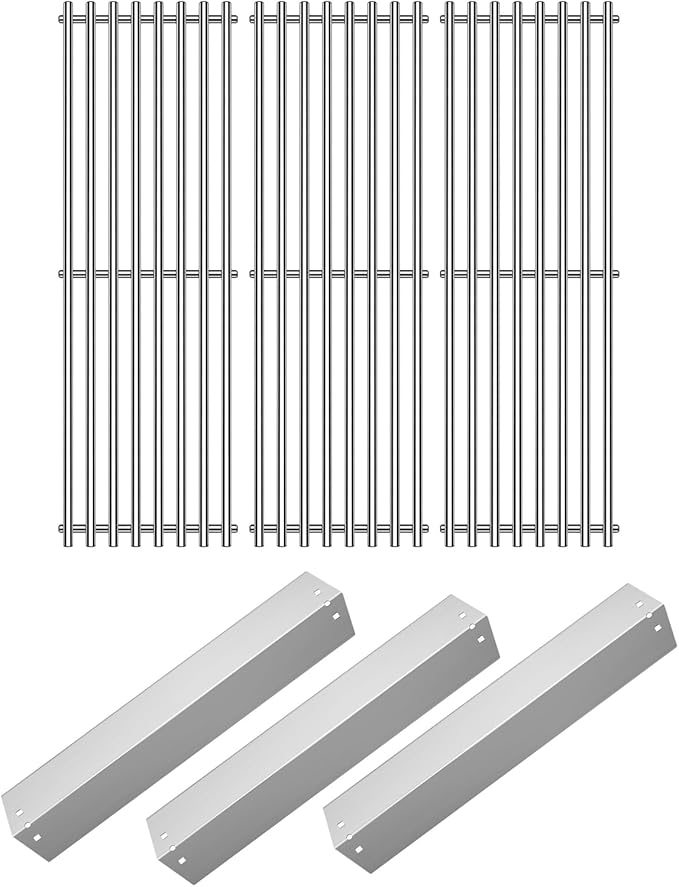 95051 Stainless Steel Heat Plate and 19.75" Cooking Grill Grate Replacement Parts for Chargriller Charcoal 3001, 3008, 3030, 4000, 5050, 5252, 5650,9020 Gas Grill