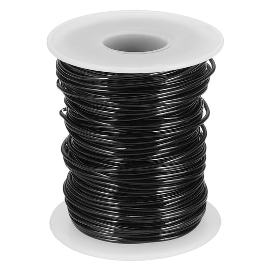 uxcell 16 Gauge / 1.5mm Anodized Aluminum Wire for Jewelry Craft Making, 102 Feet Bendable Flexible Wire for DIY Home Decor Gardening Sculpture, Black