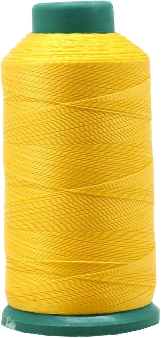 Mandala Crafts Bonded Nylon Thread Yellow Heavy Duty Sewing Threads - 1500 YDs Size 69 210D T70 Tex 70 Thread for Leather Jeans Weaving Outdoor Marine Upholstery Threads