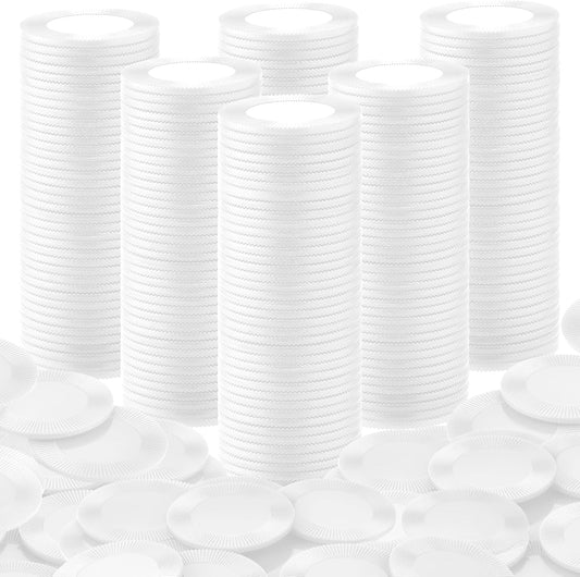 Coopay 500 Pieces Plastic Poker Chips, 1 Inch Bingo Chips Bulk Learning Counters Disks Poker Card Game, Counting Markers for Math Practice, Game Tokens and Teaching Rewards, 25 mm (White)