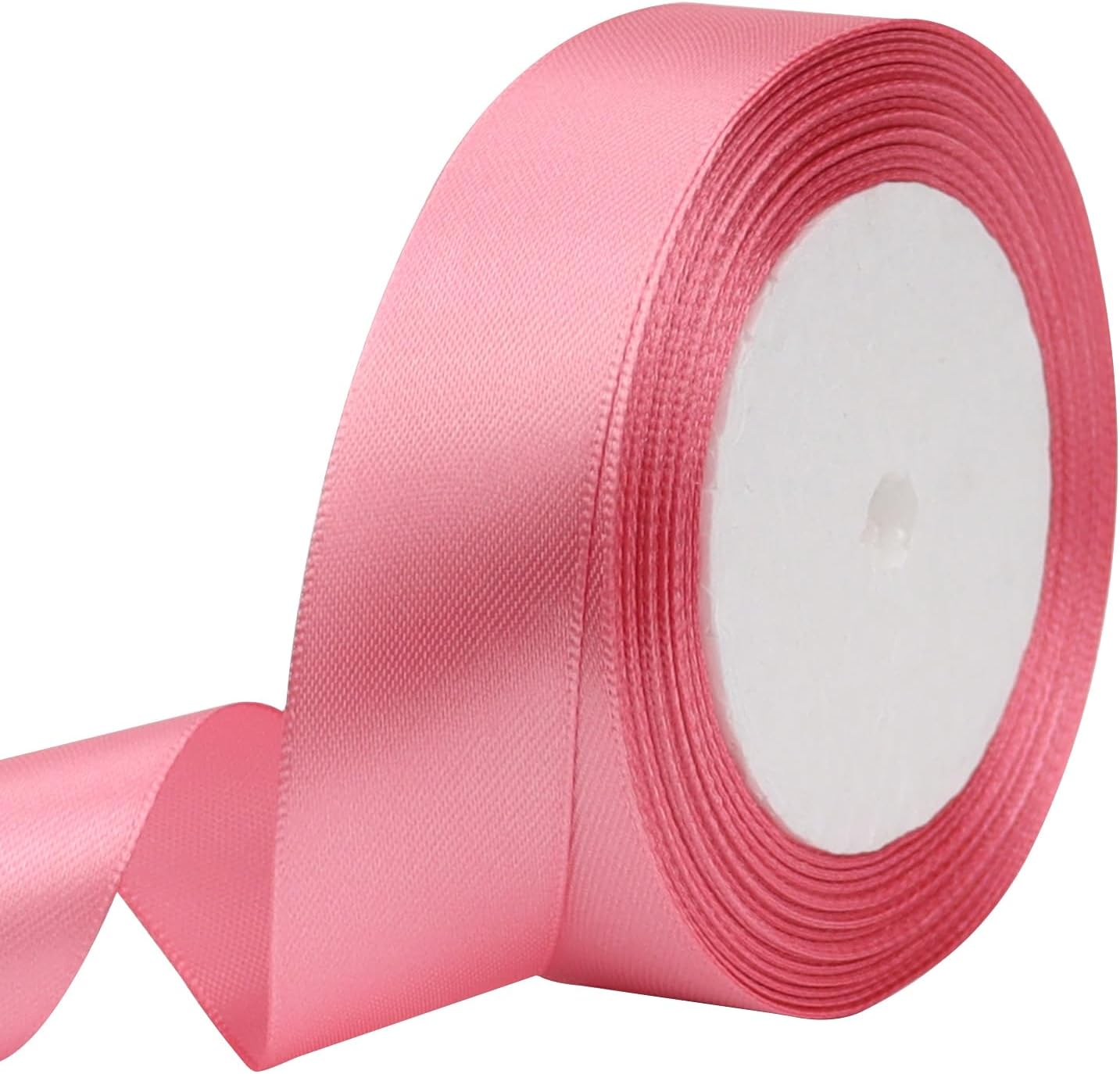 Rose Gold Solid Satin Ribbon 1 Inch 25 Yards Solid Polyester Fabric Ribbon for Gift Wrapping Wedding Christmas Baby Shower Birthday Party Decoration Handmade Immortal Flower Craft