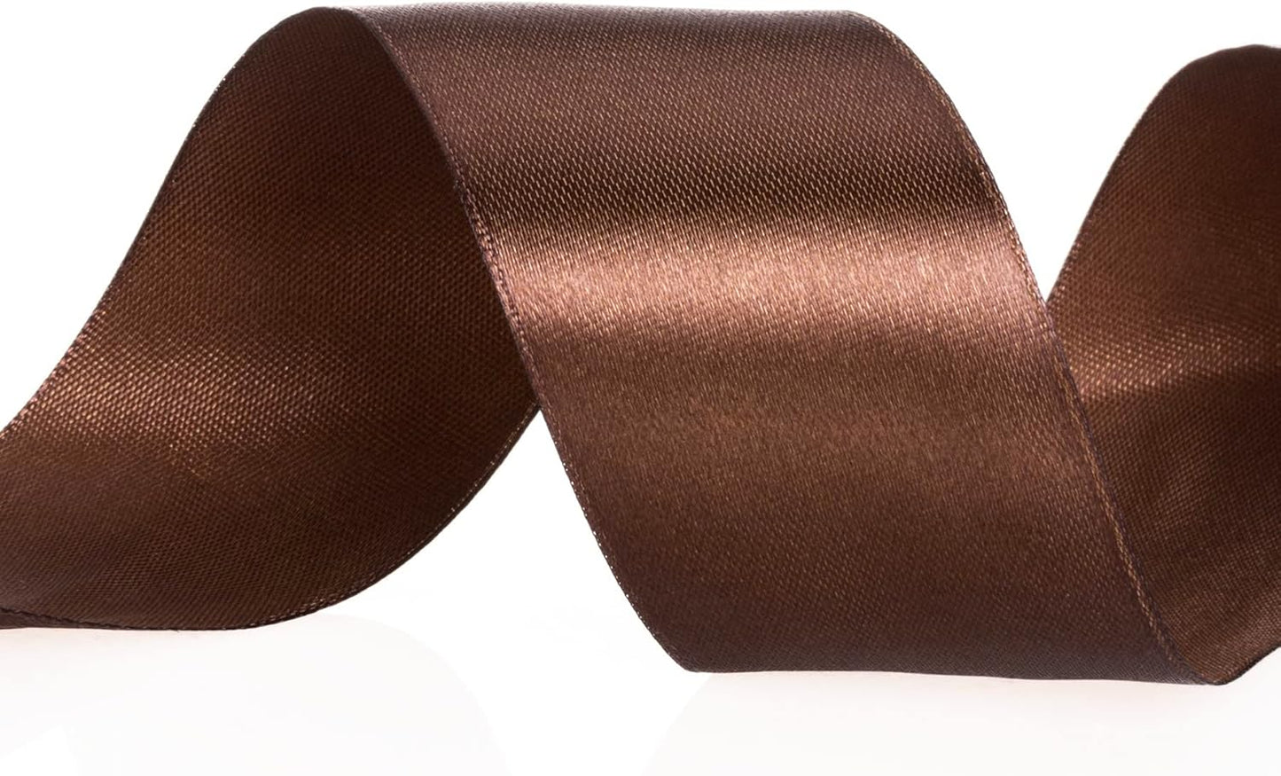1 1/2 Inch Brown Solid Satin Ribbon, 50 Yards Craft Fabric Ribbon for Gift Wrapping Floral Bouquets Wedding Party Decoration