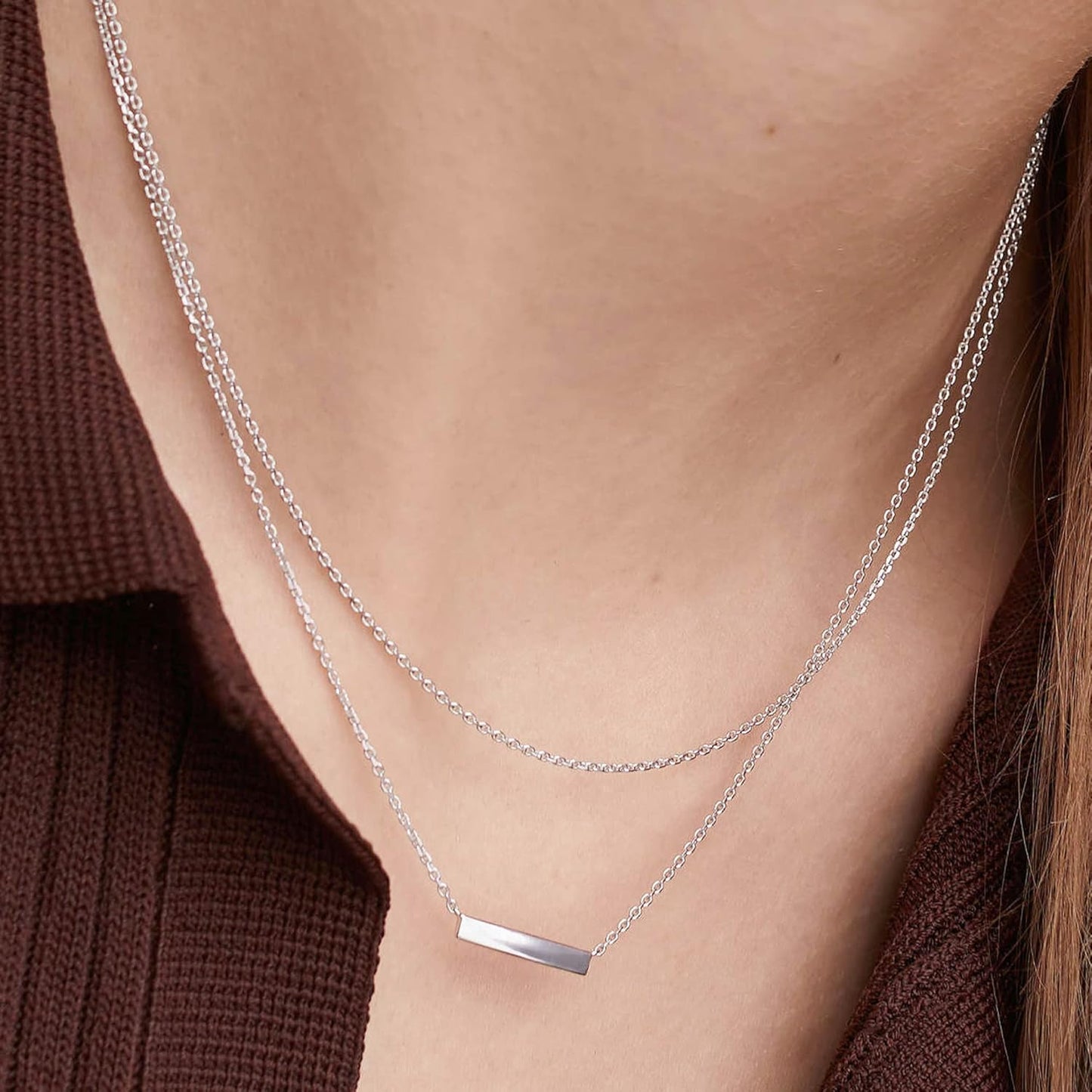 Wholesale 12 PCS Silver Plated Solid Brass Flat Cable Chains Bulk for Jewelry Making (18 Inch(1.5MM))