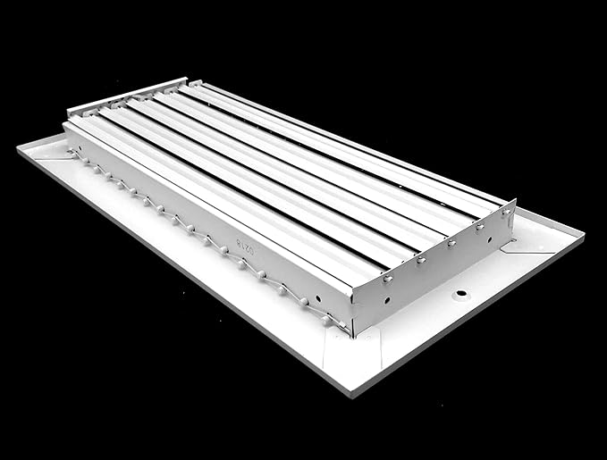 14"w X 6"h Adjustable AIR Supply Diffuser - HVAC Vent Cover Sidewall or Ceiling - Grille Register - High Airflow - White [Outer Dimensions: 15.75"w X 7.75"h]