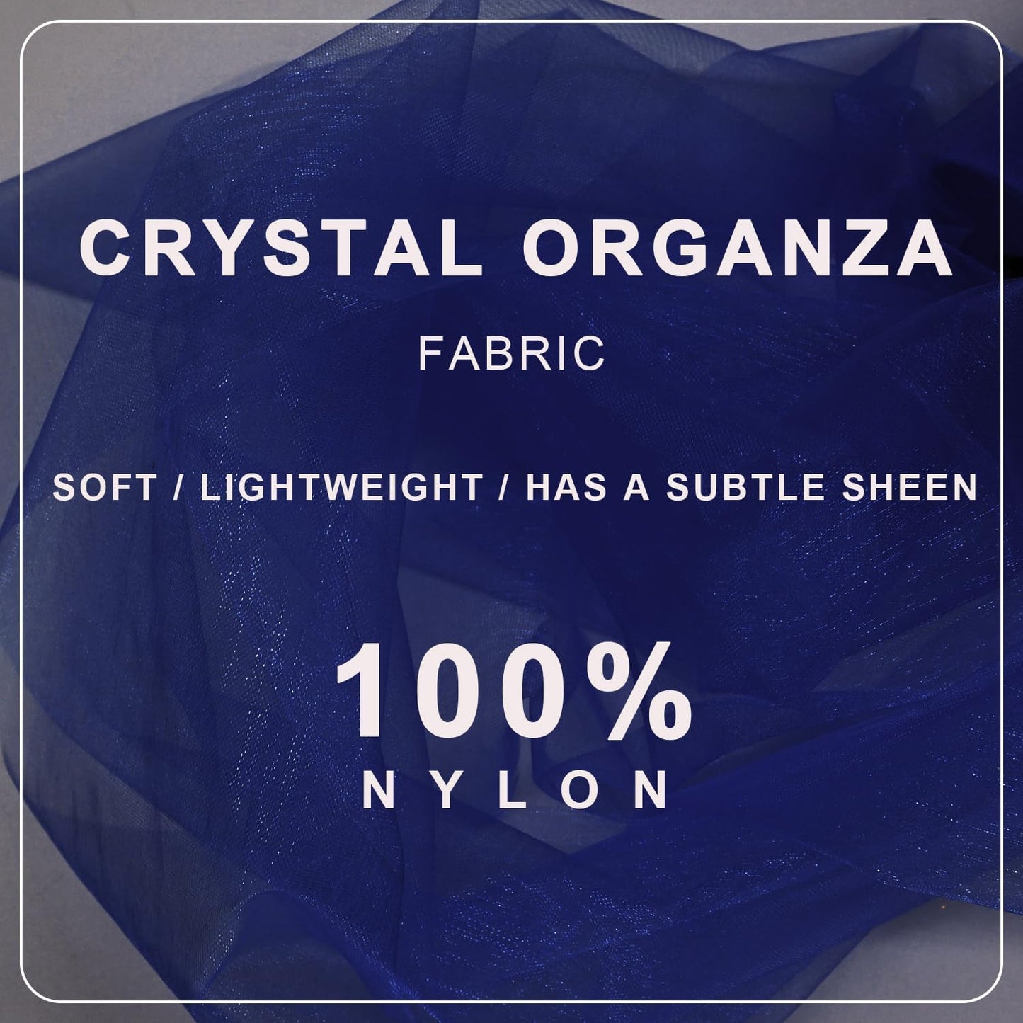 Organza Tulle Fabric Rolls, Crystal Organza 12" by 50 Yards (150 ft) Sheer Nylon Silky Shiny Netting Spool Bolt for DIY Craft Table Runner Wedding Baby Shower Party Decor (Navy Blue)
