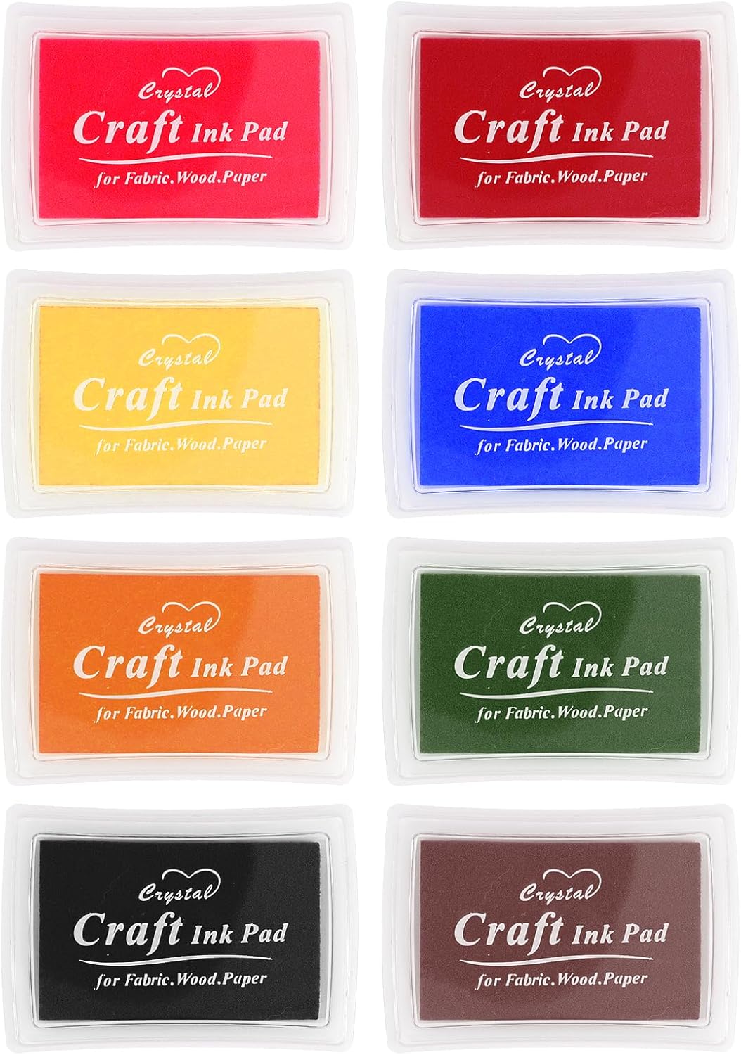 HAFFUZI Washable Stamp Pads for Kids, Ink Pads for Rubber Stamps, 8 Color Non-Toxic Craft Ink for Paper Fabric Wood, Journaling Scrapbooking Handprint Art