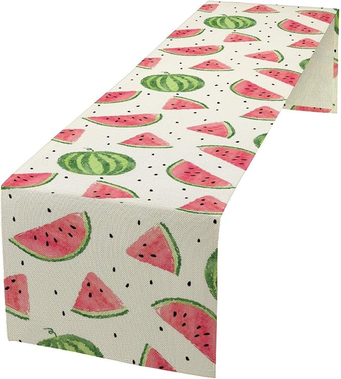 Watermelon Table Runner, Spring Summer Watermelon Theme Table Runner for Party Decoration Dining Room Holiday Home Kitchen 13x120in