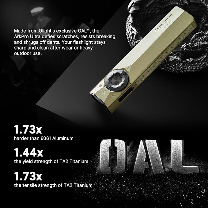 OLIGHT ArkPro Ultra EDC Flat Flashlight, Rechargeable Portable Flash Light, 1700 Lumens with White LED, UV and Green Beam for Working, Emergency, Camping, Everyday Carry (Olive Green CW)