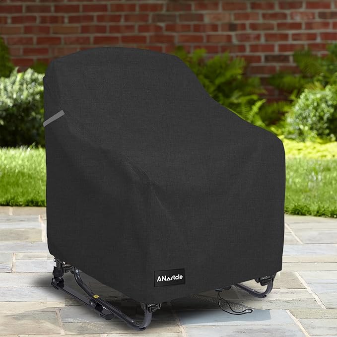 Rocking Chair Covers for GCI Outdoor 37072 Chair, Freestyle Rocker, Waterproof Heavy Duty Camping Chair Covers (26 W x 27 D x 34 H Inches) Black