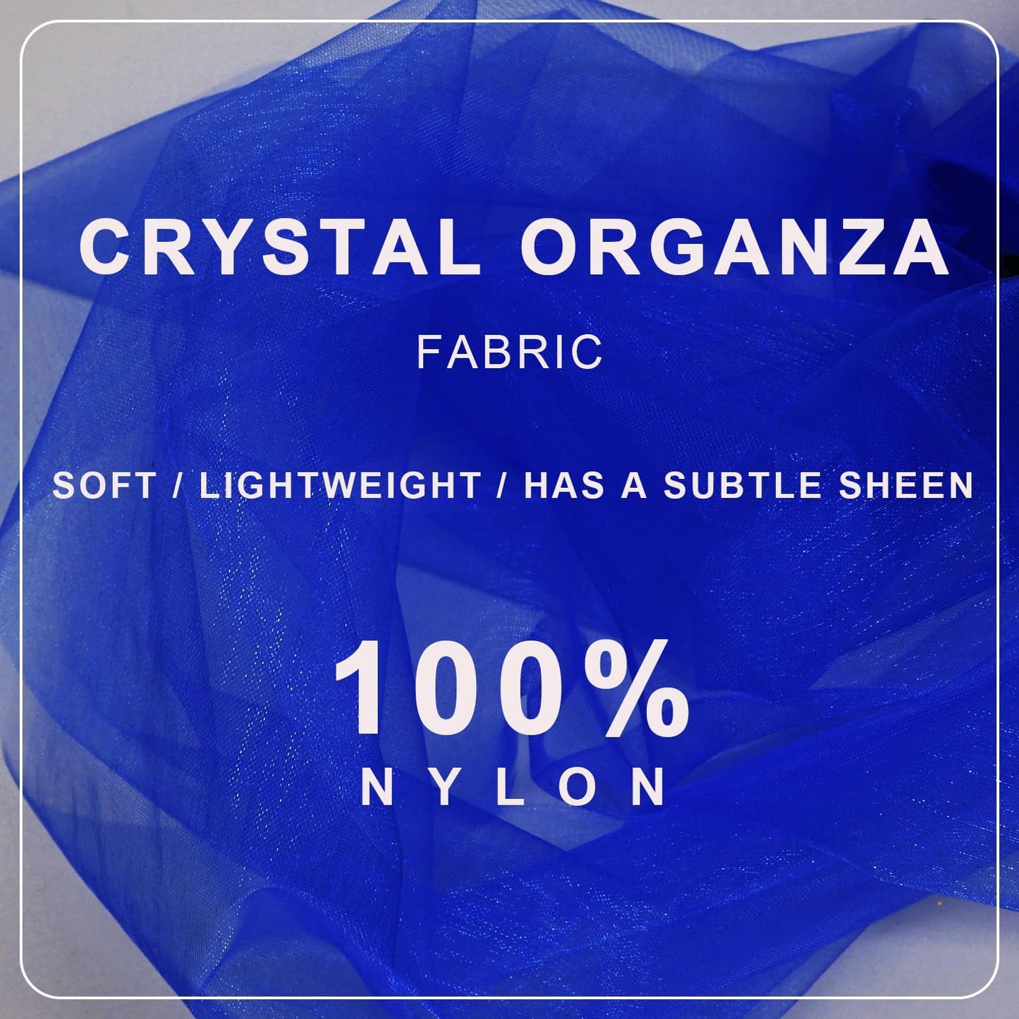 Royal Blue Organza Tulle Fabric Rolls, Crystal Organza 12" by 50 Yards (150 ft) Sheer Nylon Silky Shiny Netting Spool Bolt for DIY Craft Table Runner Wedding Baby Shower Party Decor (Royal Blue)