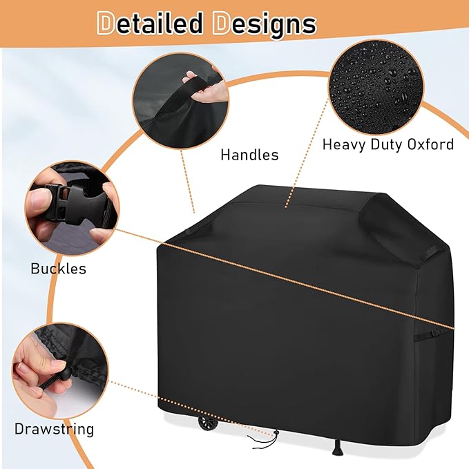 Flat Top Grill Cover for Royal Gourmet PD4001 4 Burner Propane Gas Griddle, Outdoor Griddle Grill Cover Waterproof Gas Flat Top Grill Cover - 56" L×25" W×37" H, Black