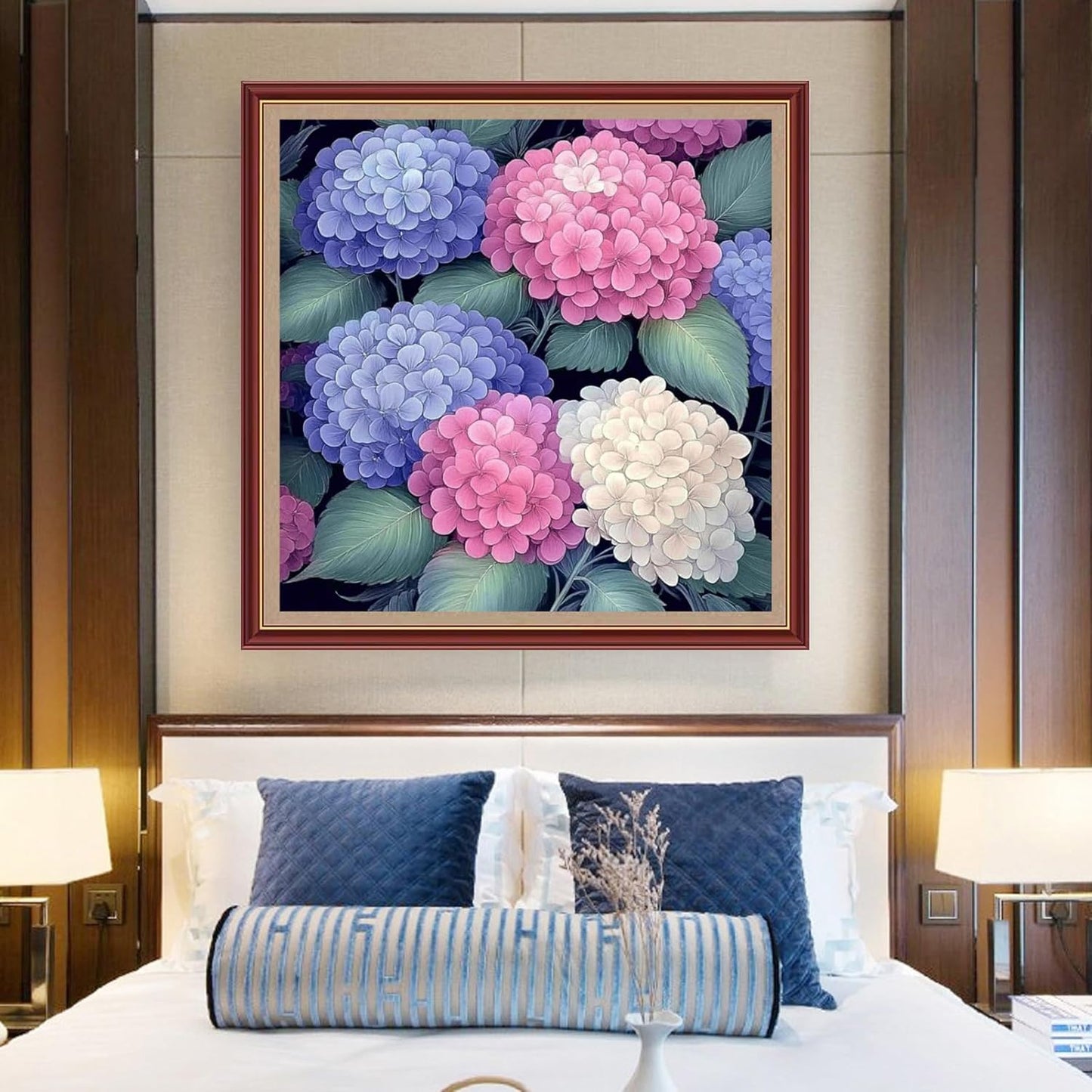 DMCXART Counted Cross Stitch Kits for Adults Needlepoint Kits Unprinted Cross Stitching Embroidery Kit 11CT Cross Stitch Supplies-Magical Flowers 18x18 inch